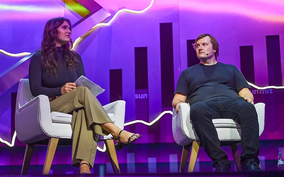 Aave founder Stani Kulechov (right) on the Crypto stage at Web Summit 2022 in Lisbon (illustrative photo)