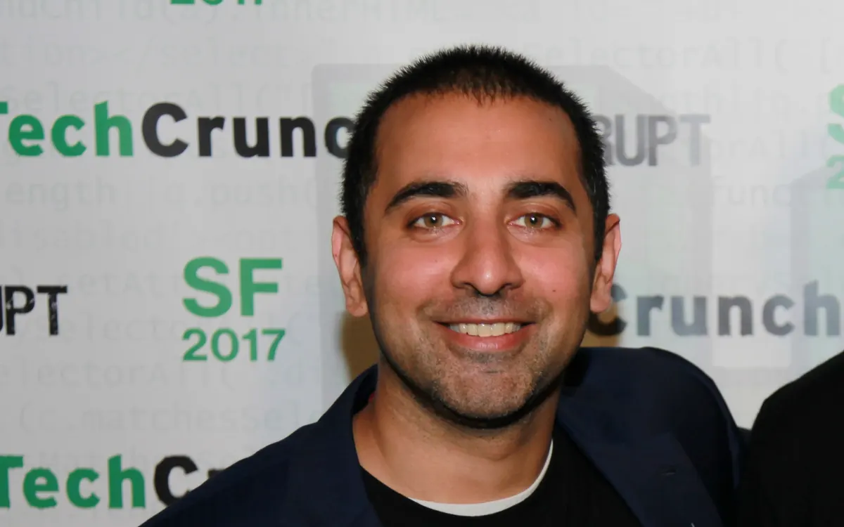 Balaji Srinivasan smiling at a TechCrunch Disrupt event in San Francisco