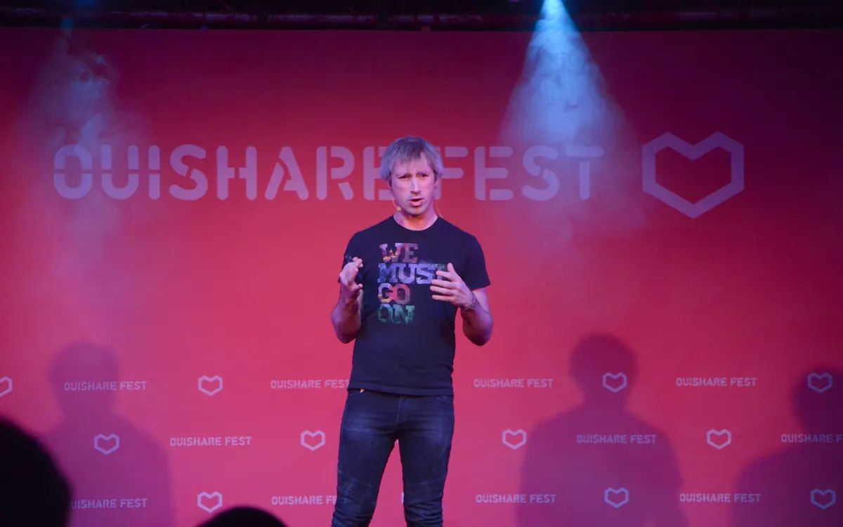 Polkadot founder Gavin Wood speaking on stage at OuiShare Fest (illustrative photo; Fearless Wallet is a third-party app)