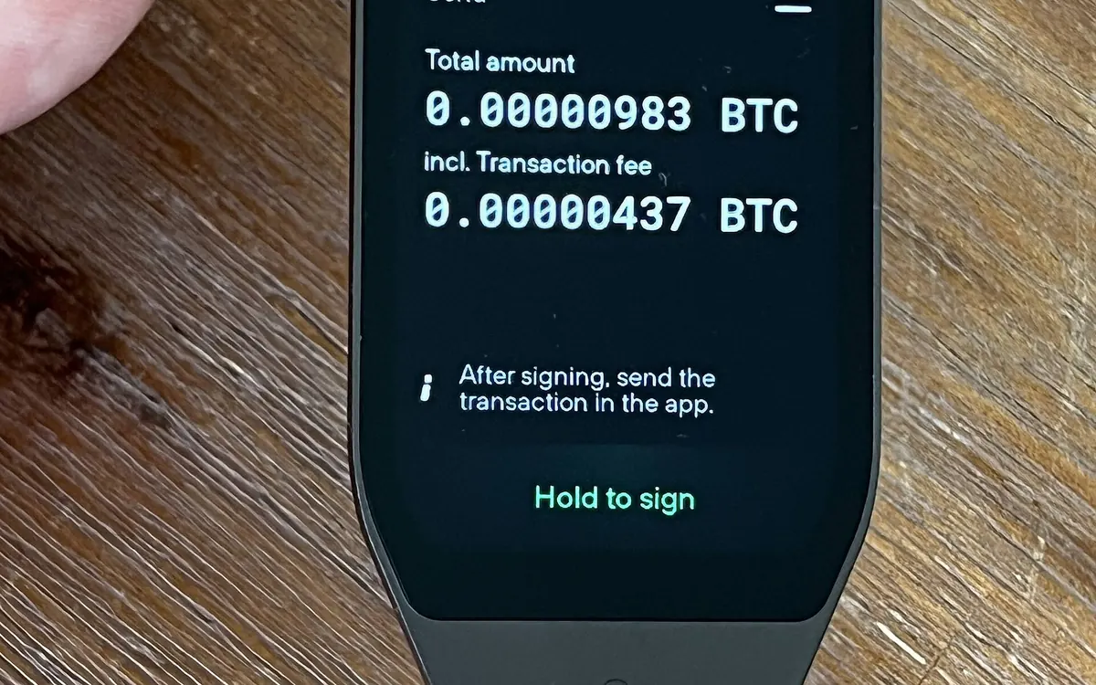 A Trezor Safe 7 hardware wallet